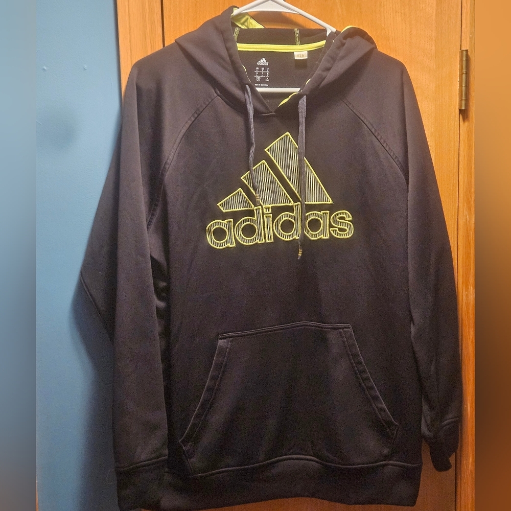 Adidas Black and Yellow Quarter-Zip Jacket